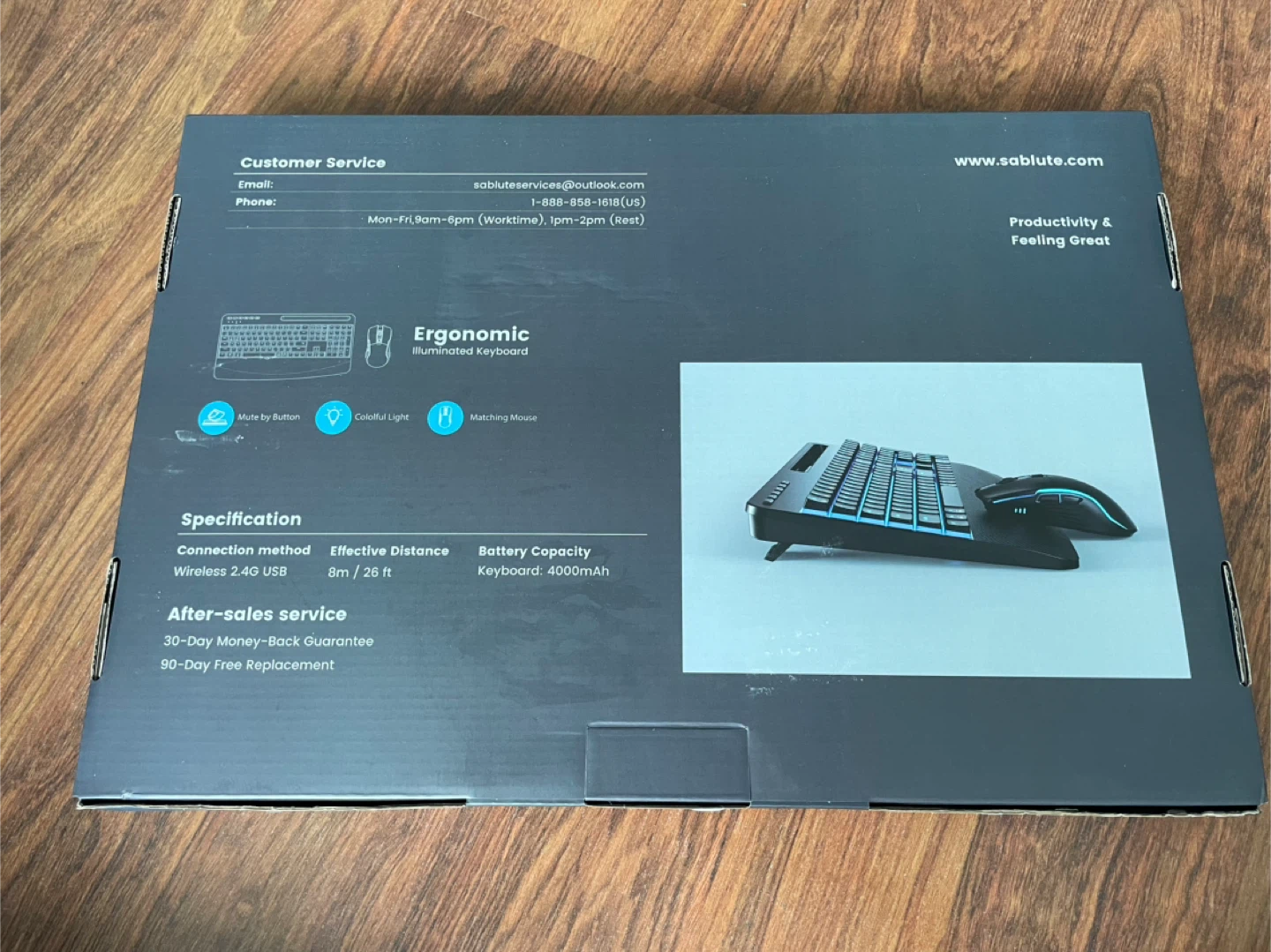⚽ NIB Sablute Wireless Keyboard and Mouse Combo - photo 3