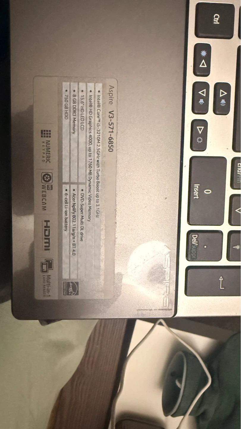 Acer Aspire V3-571-6850 Laptop - photo 2