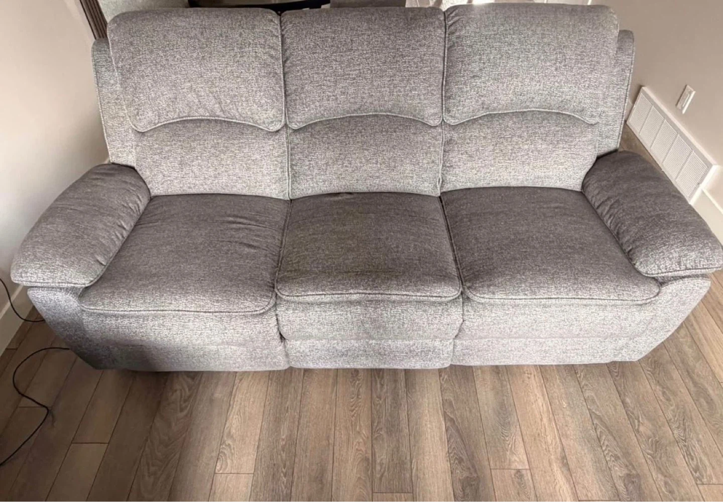 Grey Reclining Sofa - photo 2