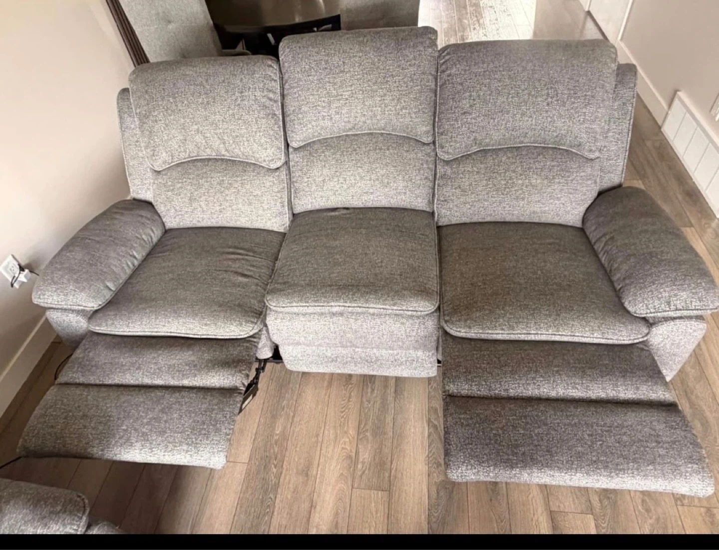 Grey Reclining Sofa