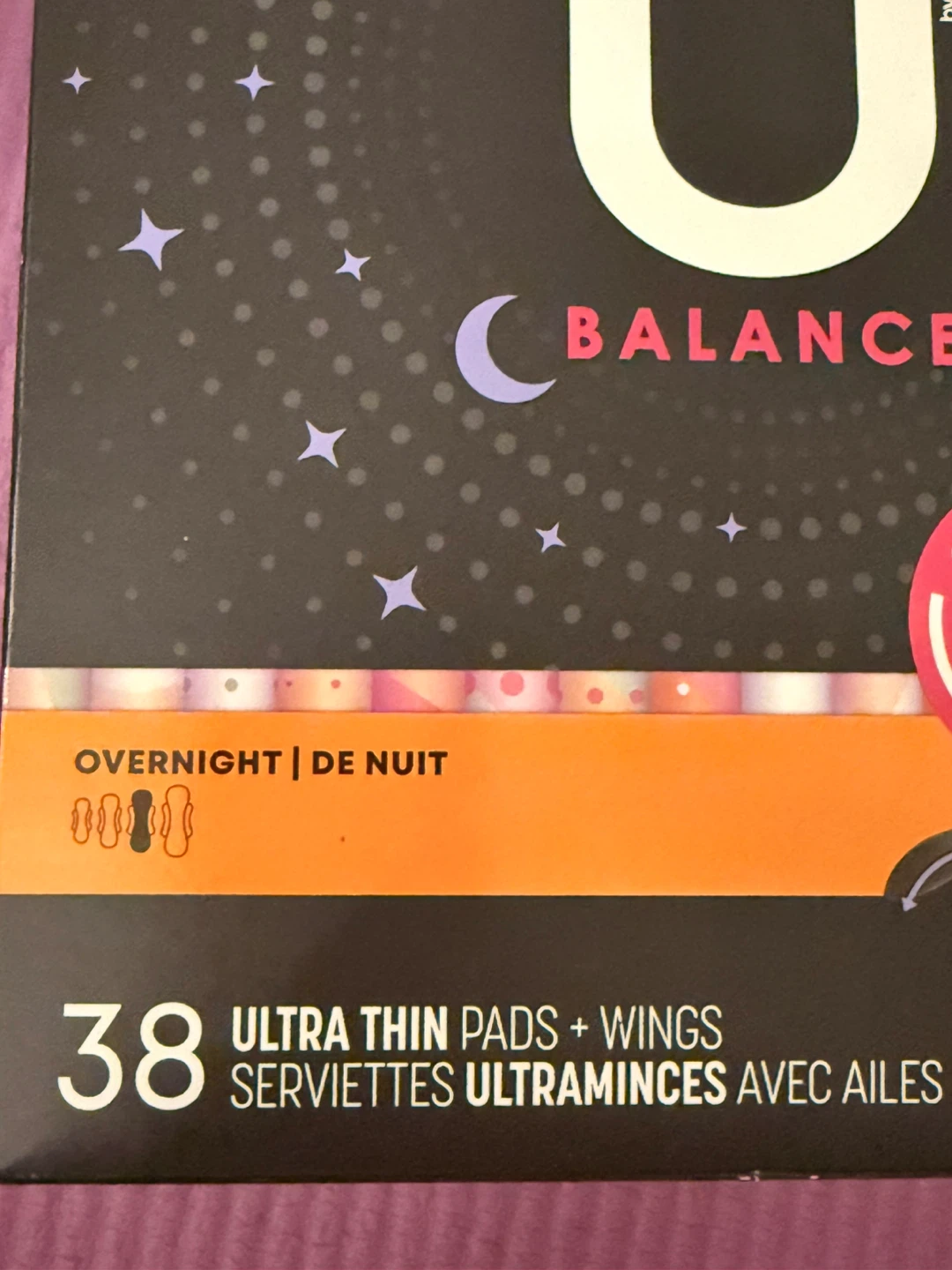 NEW⚽️U by Kotex Balance Overnight Ultra Thin Pads with Wings - photo 4