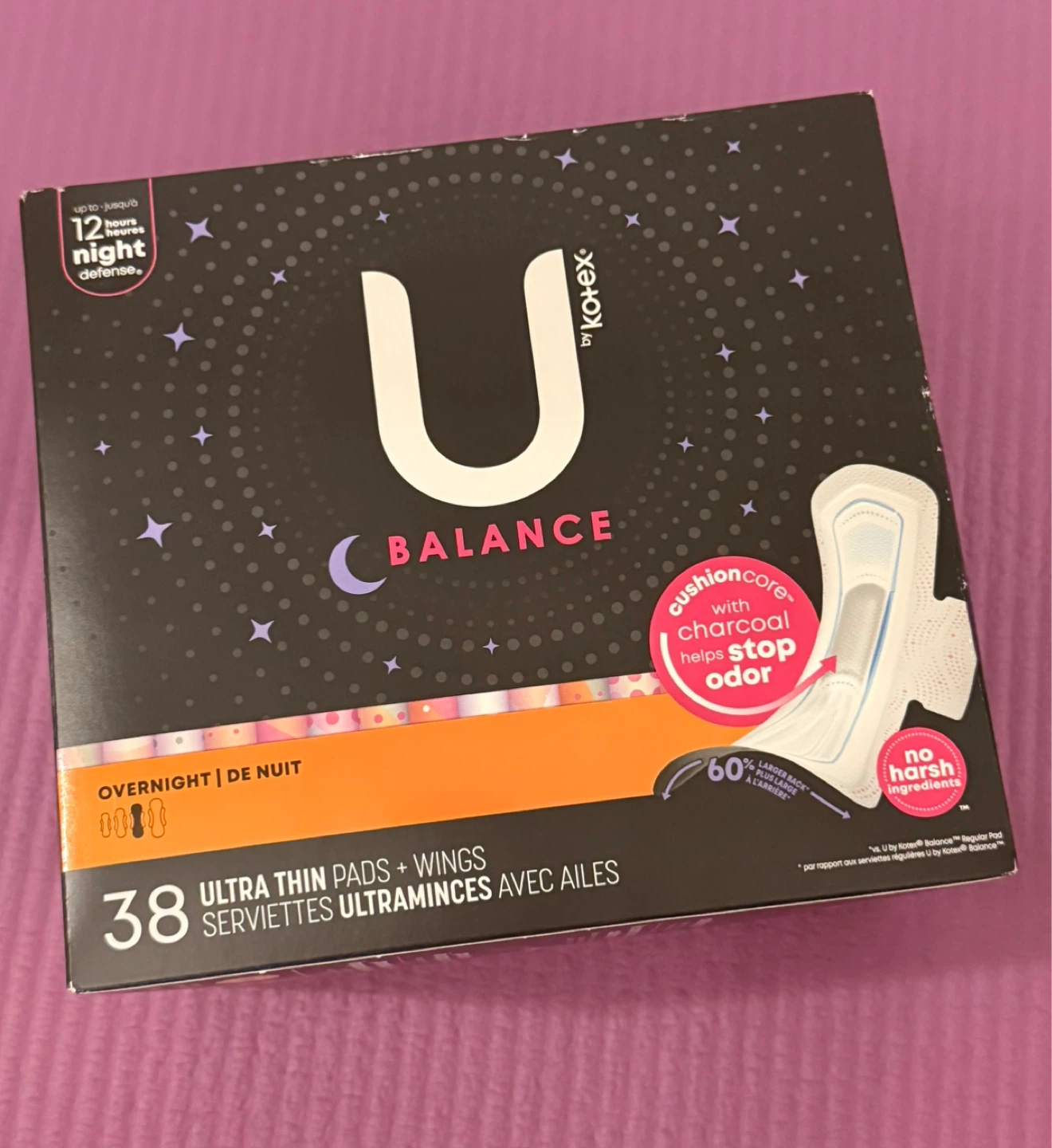 NEW⚽️U by Kotex Balance Overnight Ultra Thin Pads with Wings