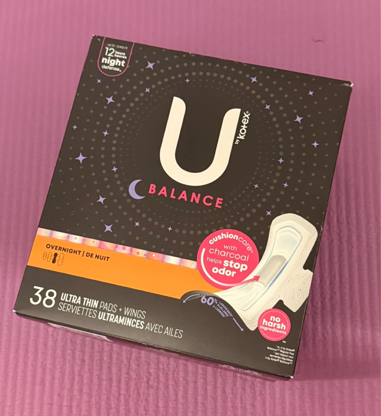 NEW⚽️U by Kotex Balance Overnight Ultra Thin Pads with Wings - photo 2