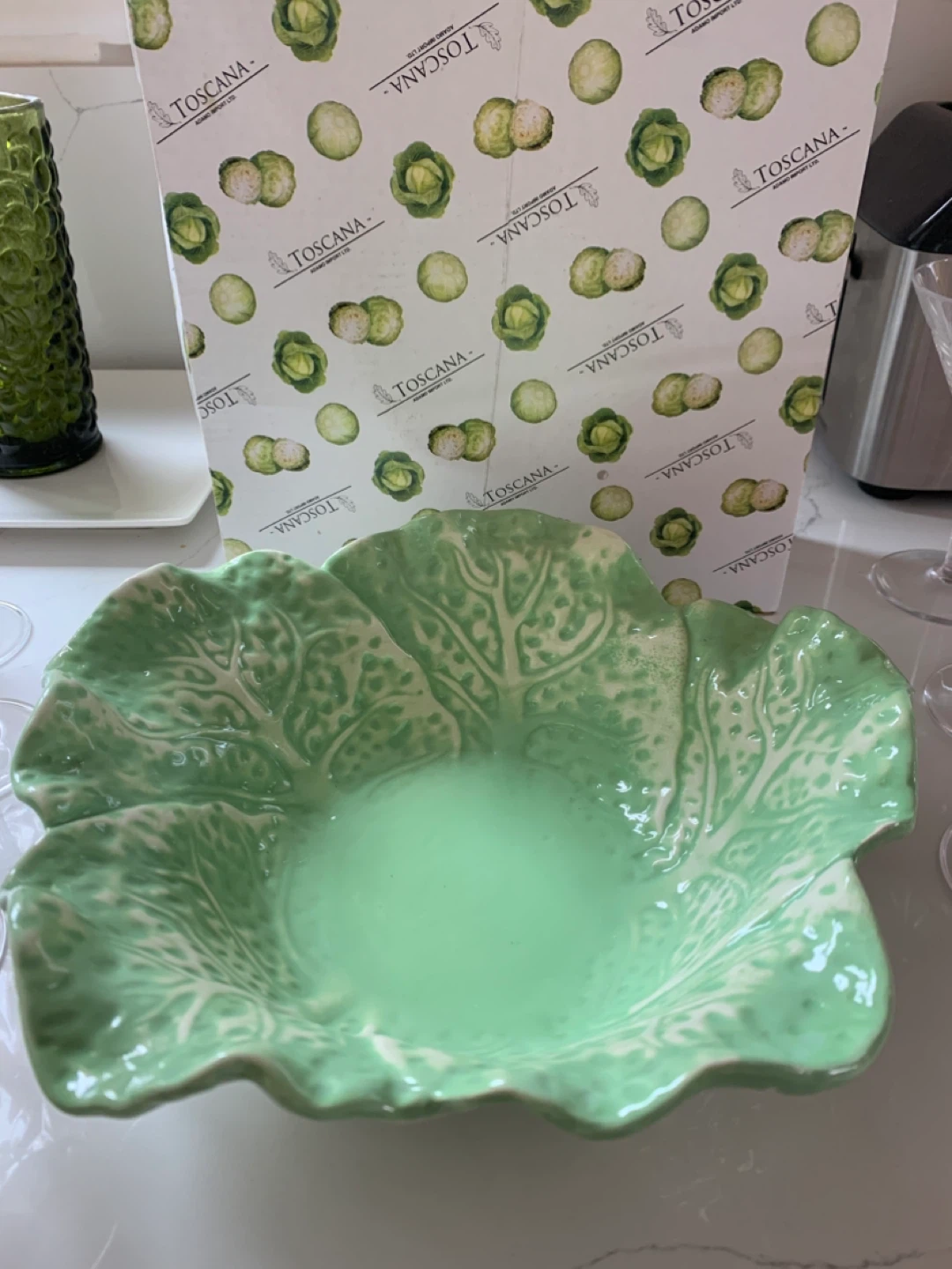 Cabbage Leaf Serving Bowl