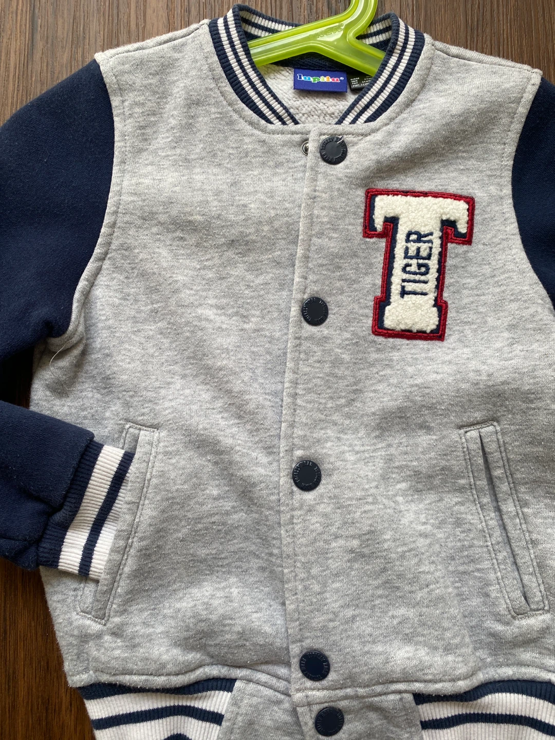 Lupilu Kids Varsity Jacket Grey Blue Tiger Patch ⚽️ - photo 4
