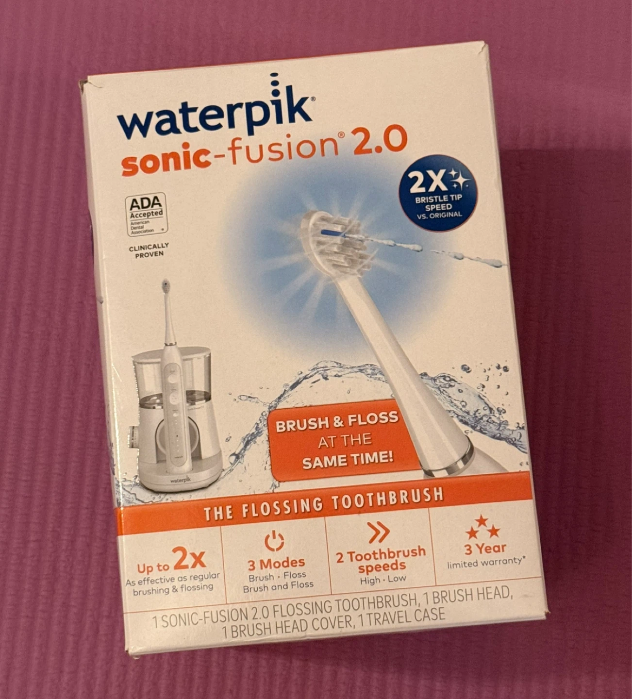 NEW⚽️Waterpik Sonic-Fusion 2.0 Flossing Toothbrush