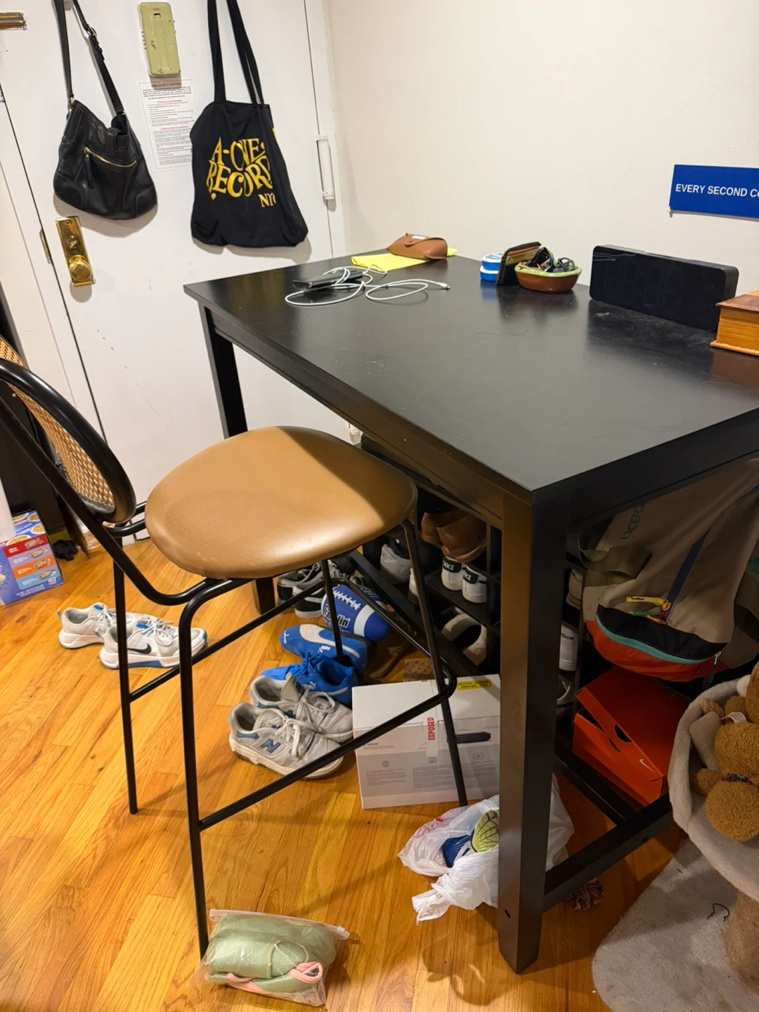 Black Counter Height Table and Chair