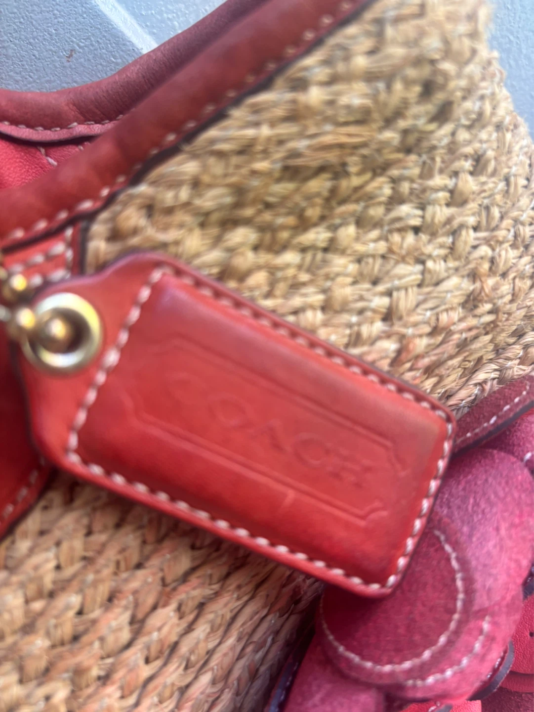 Coach Bleecker Straw Leather Tote Bag - photo 3