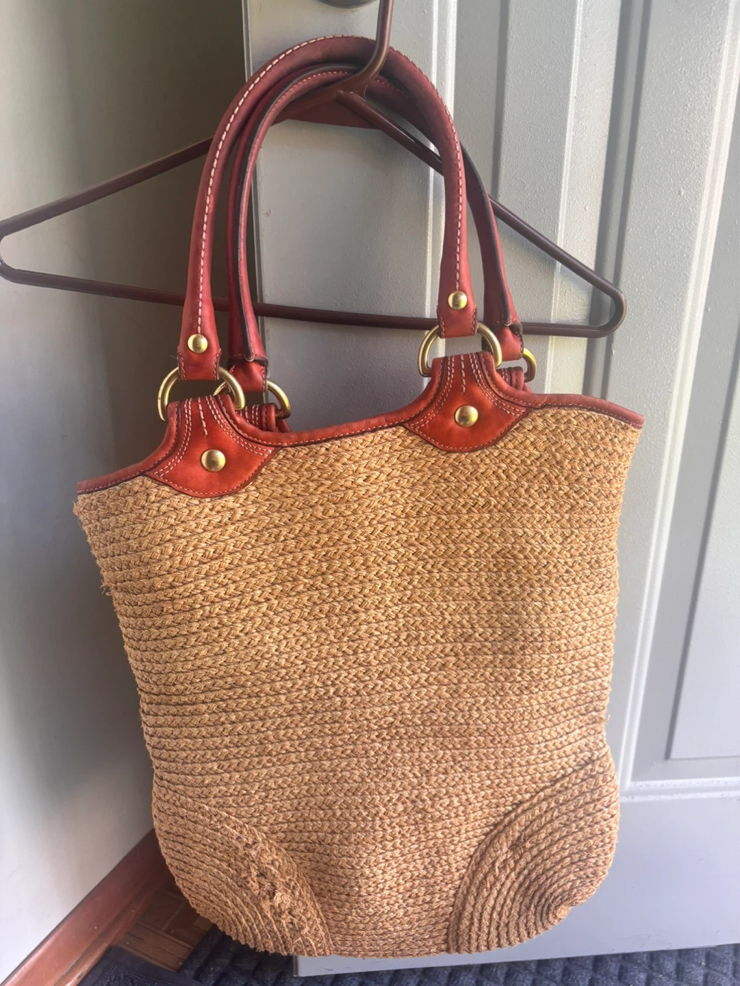 Coach Bleecker Straw Leather Tote Bag - photo 4