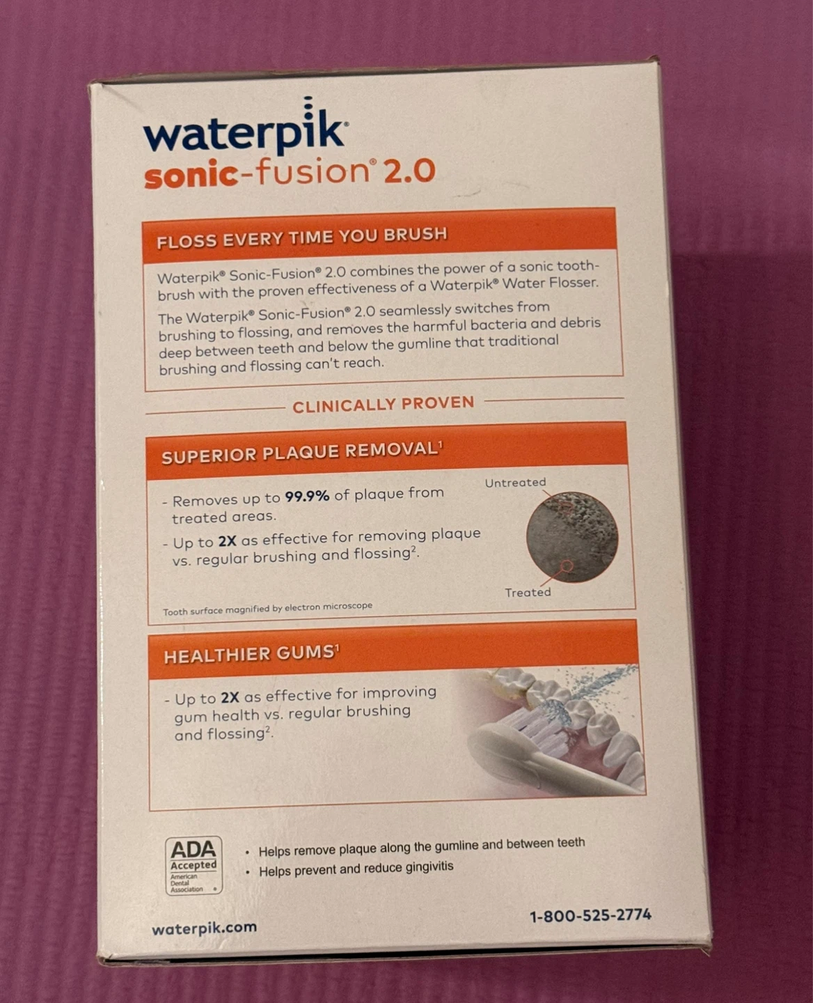NEW⚽️Waterpik Sonic-Fusion 2.0 Flossing Toothbrush - photo 2