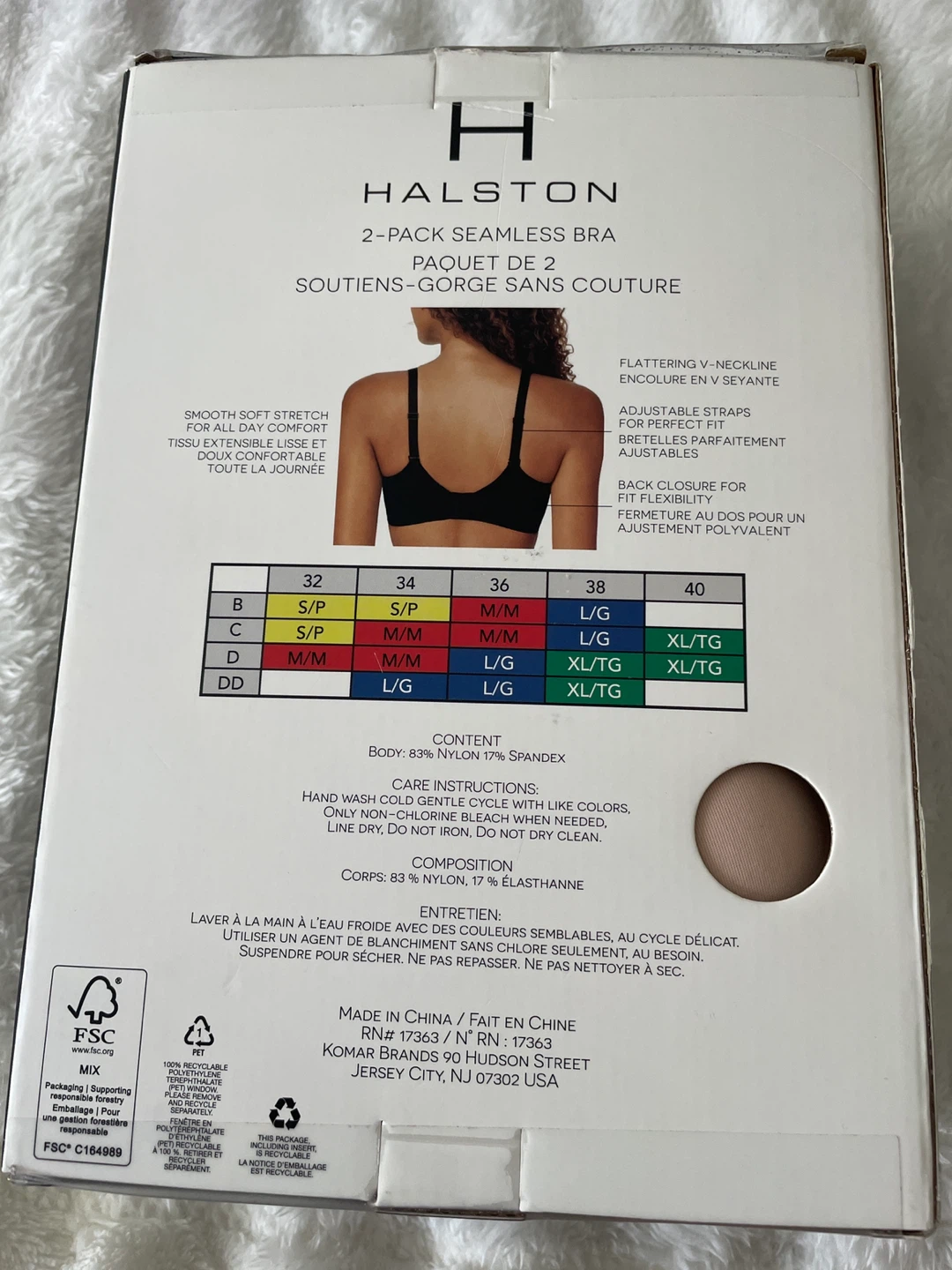 ⚽️ New sealed Halston 2-Pack Seamless Bras size M - photo 2