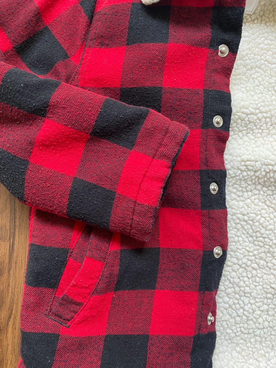 Joe Fresh Toddler Red Plaid Sherpa Lined Jacket Size 4 ⚽️ - photo 5