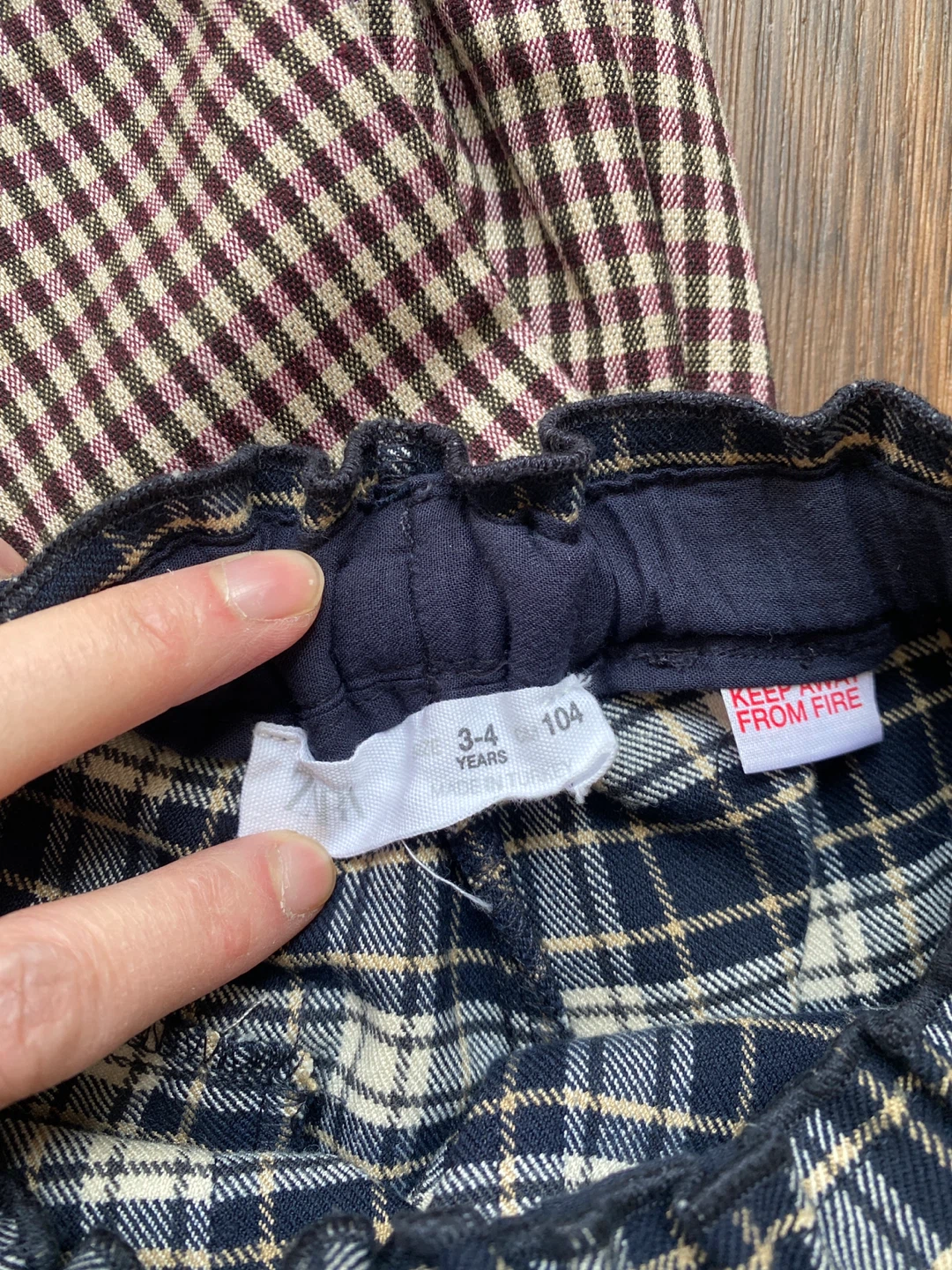2 Pairs Zara Kids Plaid Pants, sz 3-4 ⚽️ - photo 3