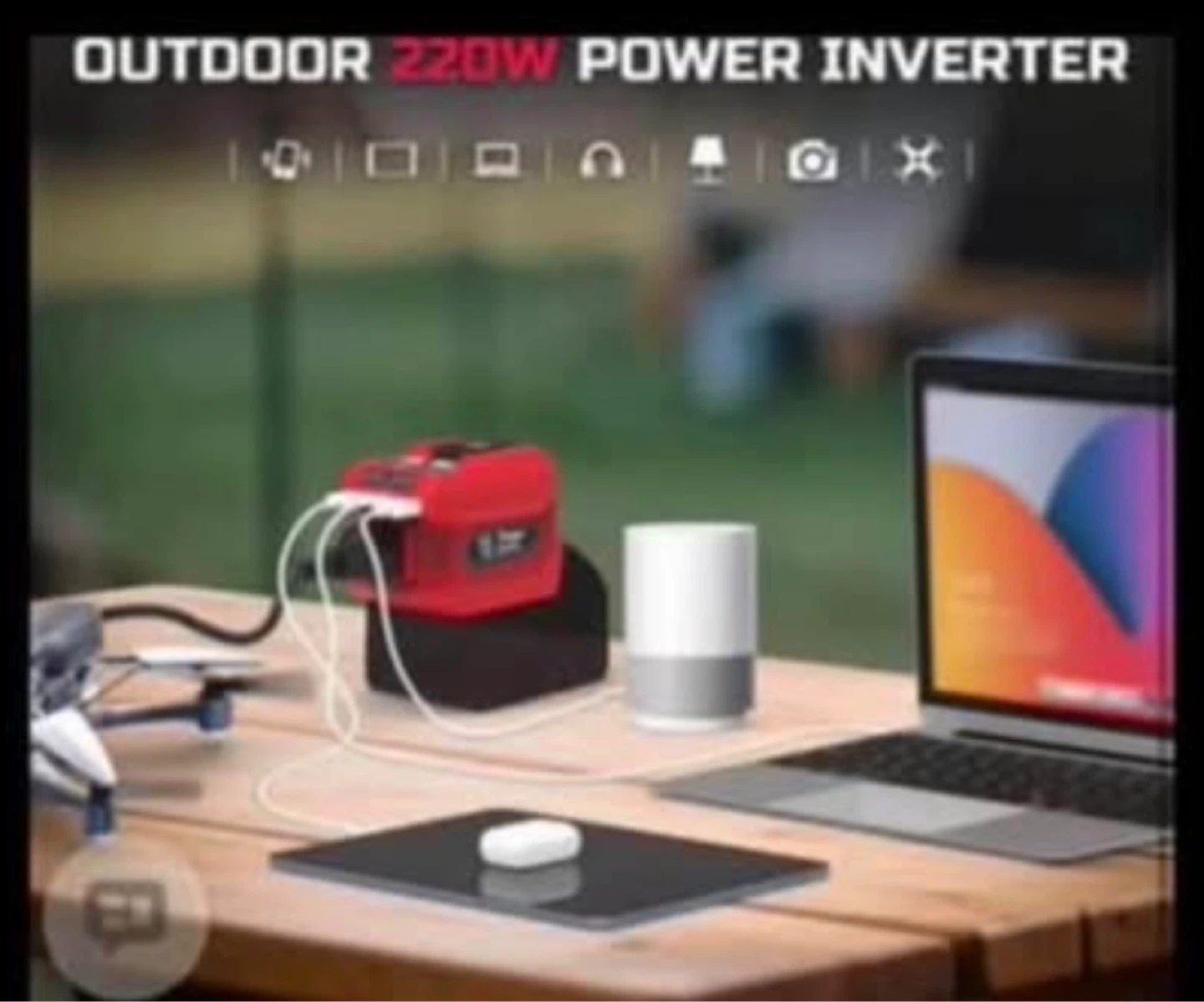 Outdoor 220W Power Inverter with High-Lumen Lighting - photo 5