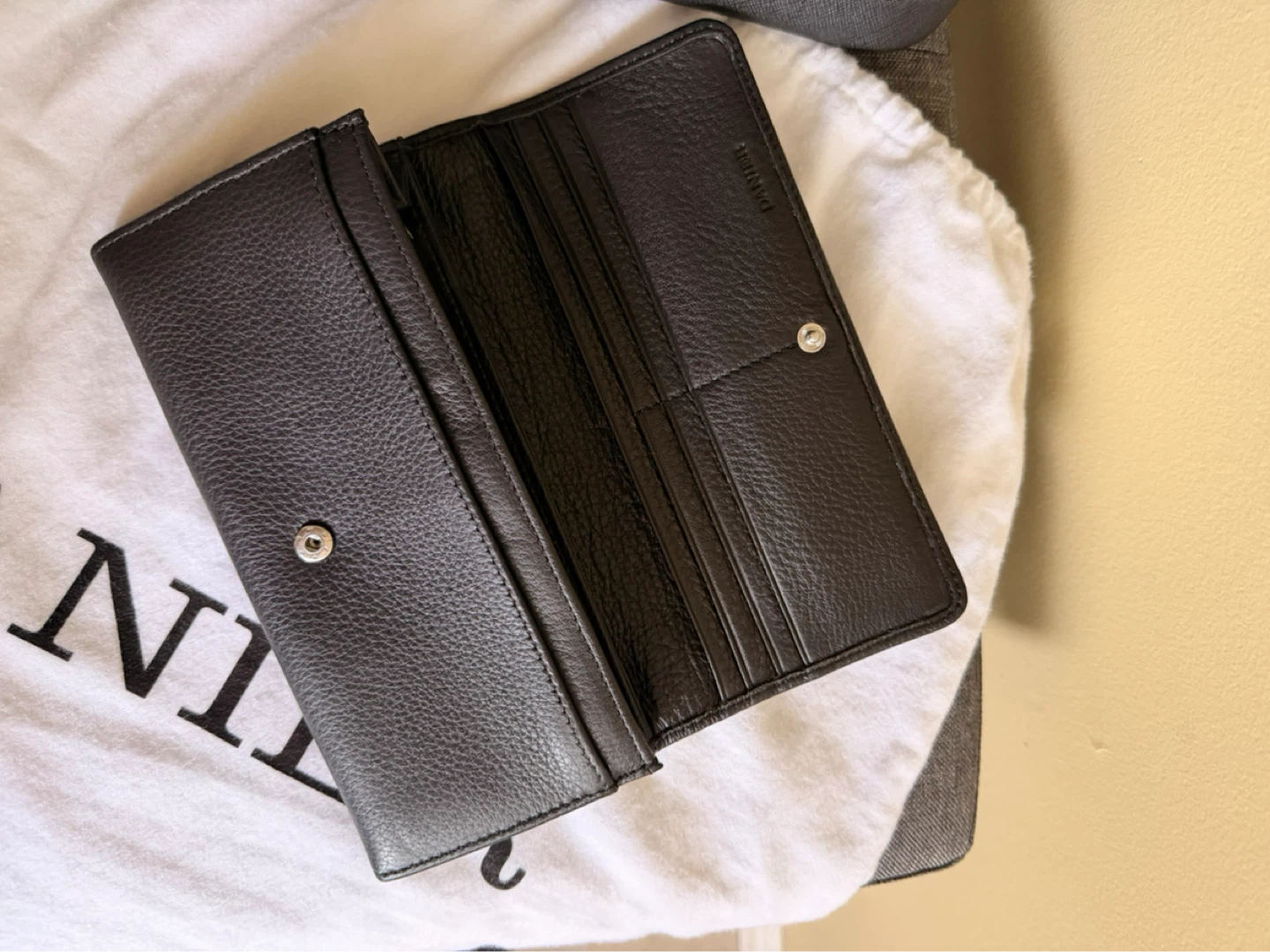Danier Black Leather Satchel Handbag and Wallet Set - photo 4