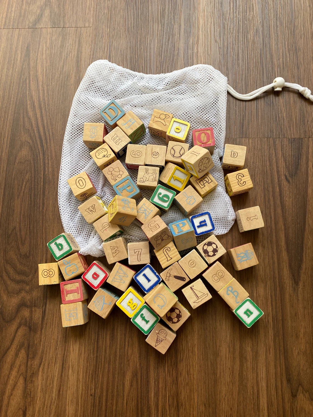 Wooden Alphabet and Number Blocks ⚽️