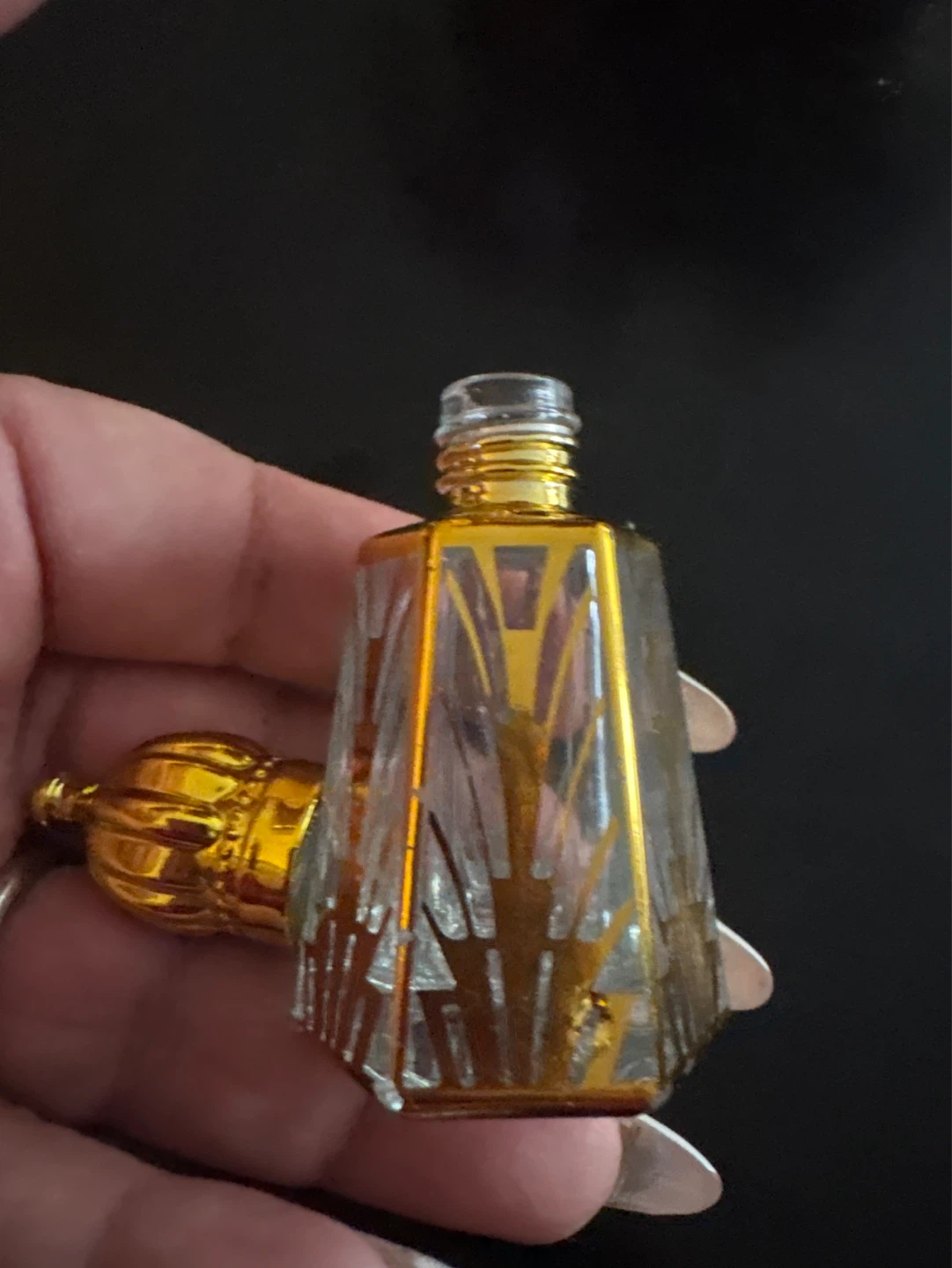 ⚽️ Vintage Arabian Gold Glass Perfume Bottle - photo 5
