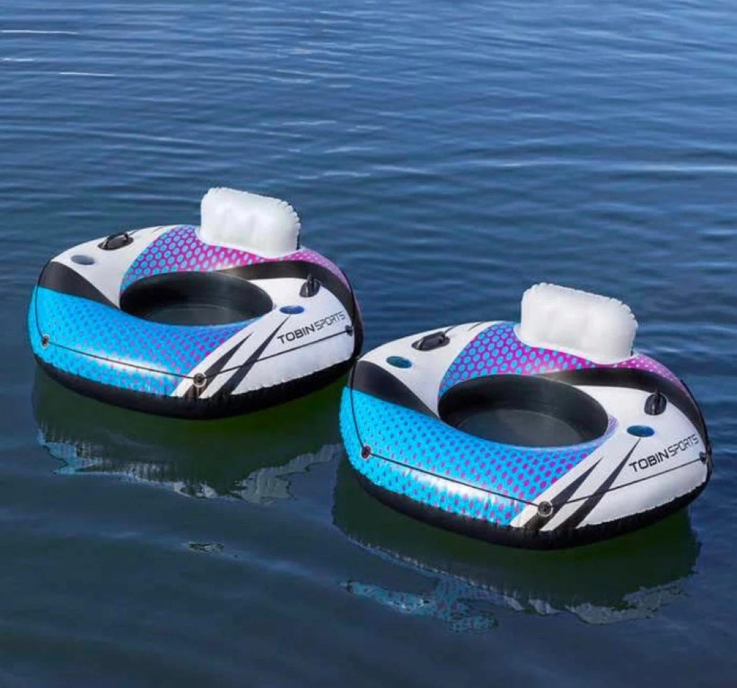 Brand New Tobin Sports 2Pk River Inflatable Tube Raft + Backrest - photo 2