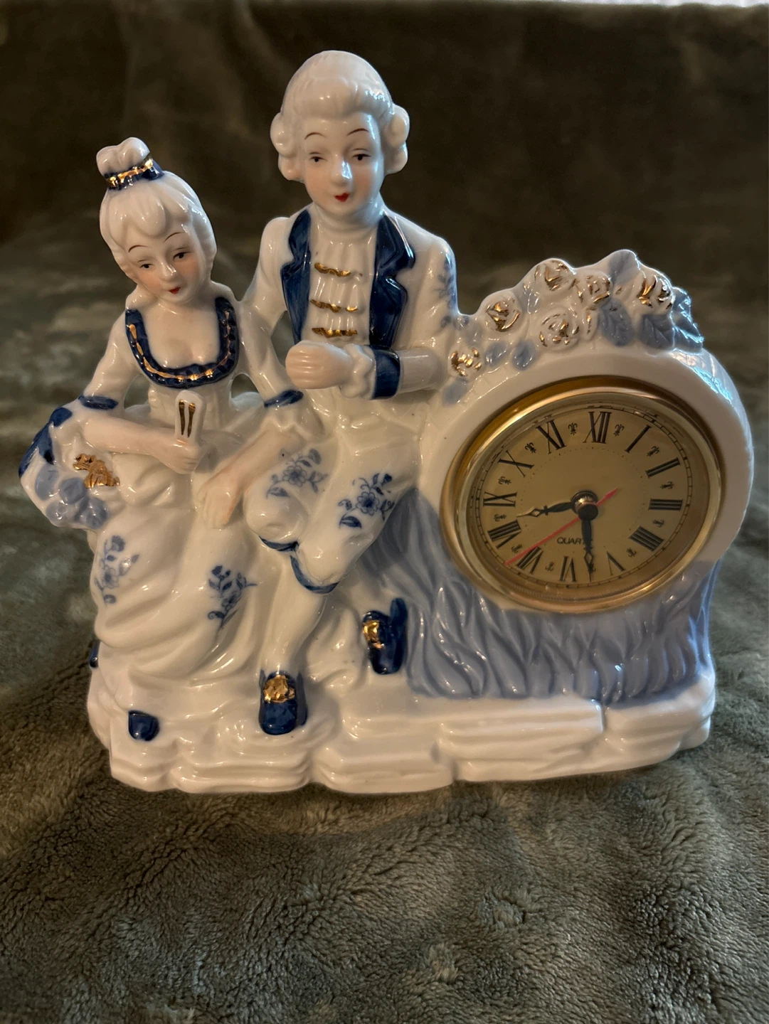 Vintage Porcelain Figurine Clock