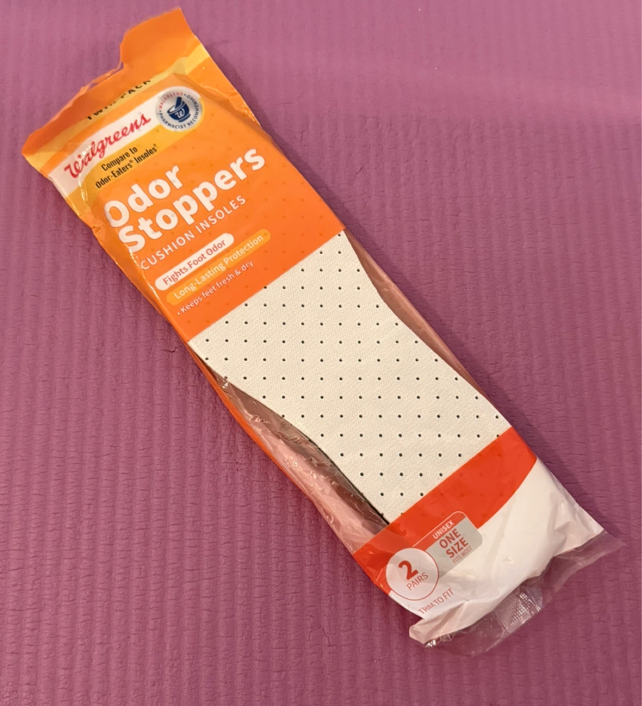 NEW⚽️Walgreens Odor Stoppers Cushion Insoles - 2 Pairs