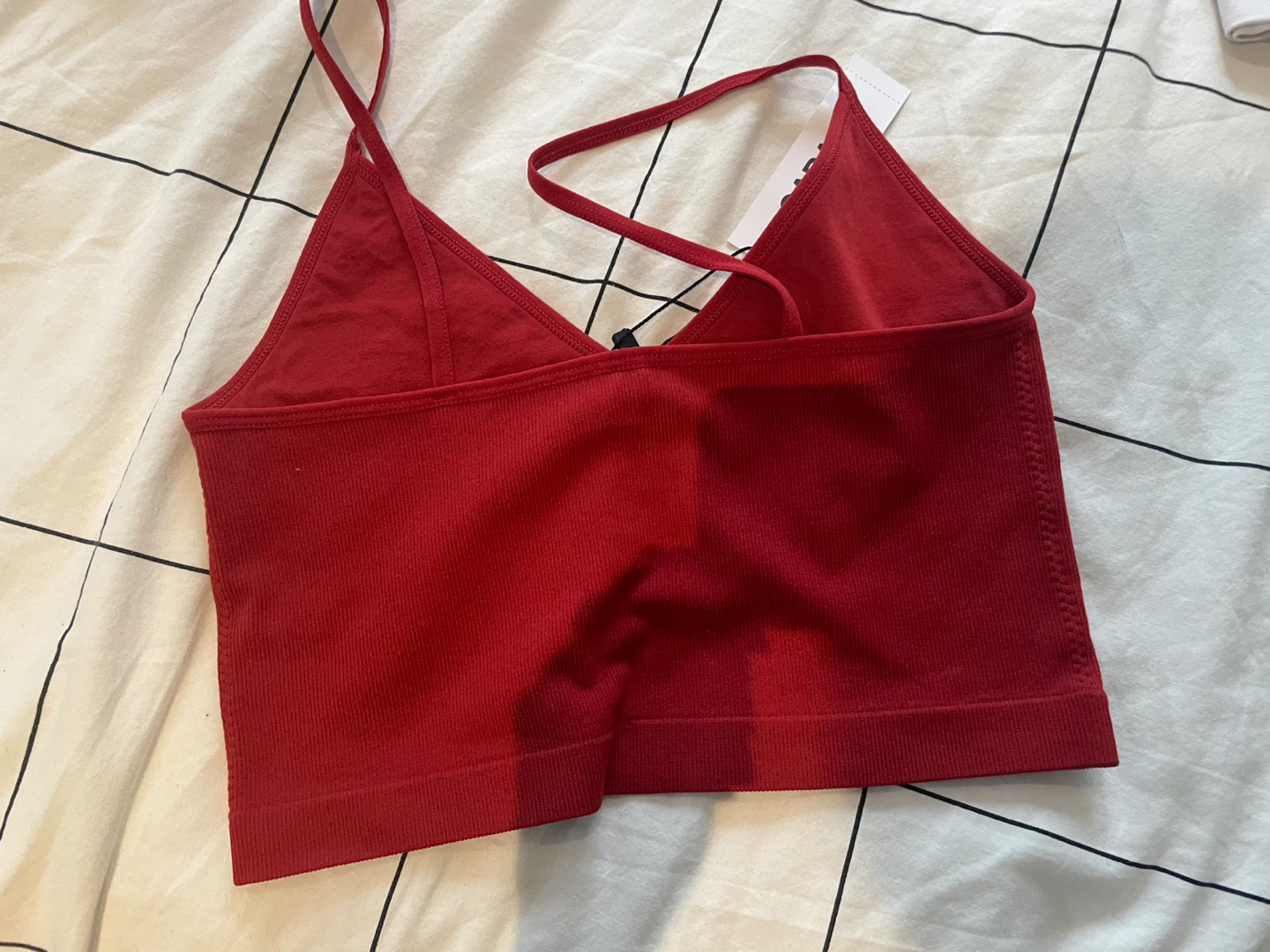 Garage Red Ribbed Crop Tank Top ⚽️ - photo 2