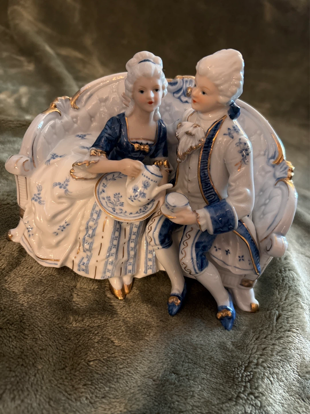 Porcelain Figurine - Couple on Sofa