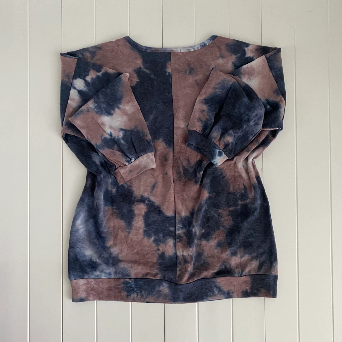 2X 3X New Tie-Dye Pullover Soft Sweatshirt in Navy & Mauve ⚽️ - photo 3