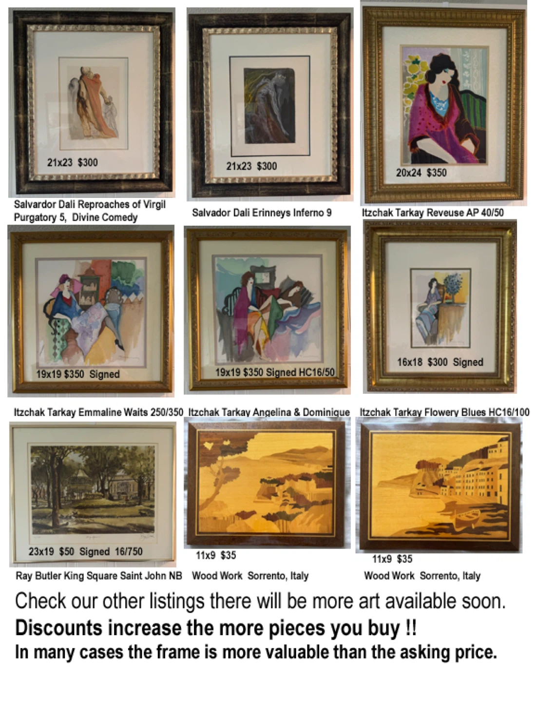 Paintings Prints Wall Art + Dali Tarkay Cormier ++ - photo 3