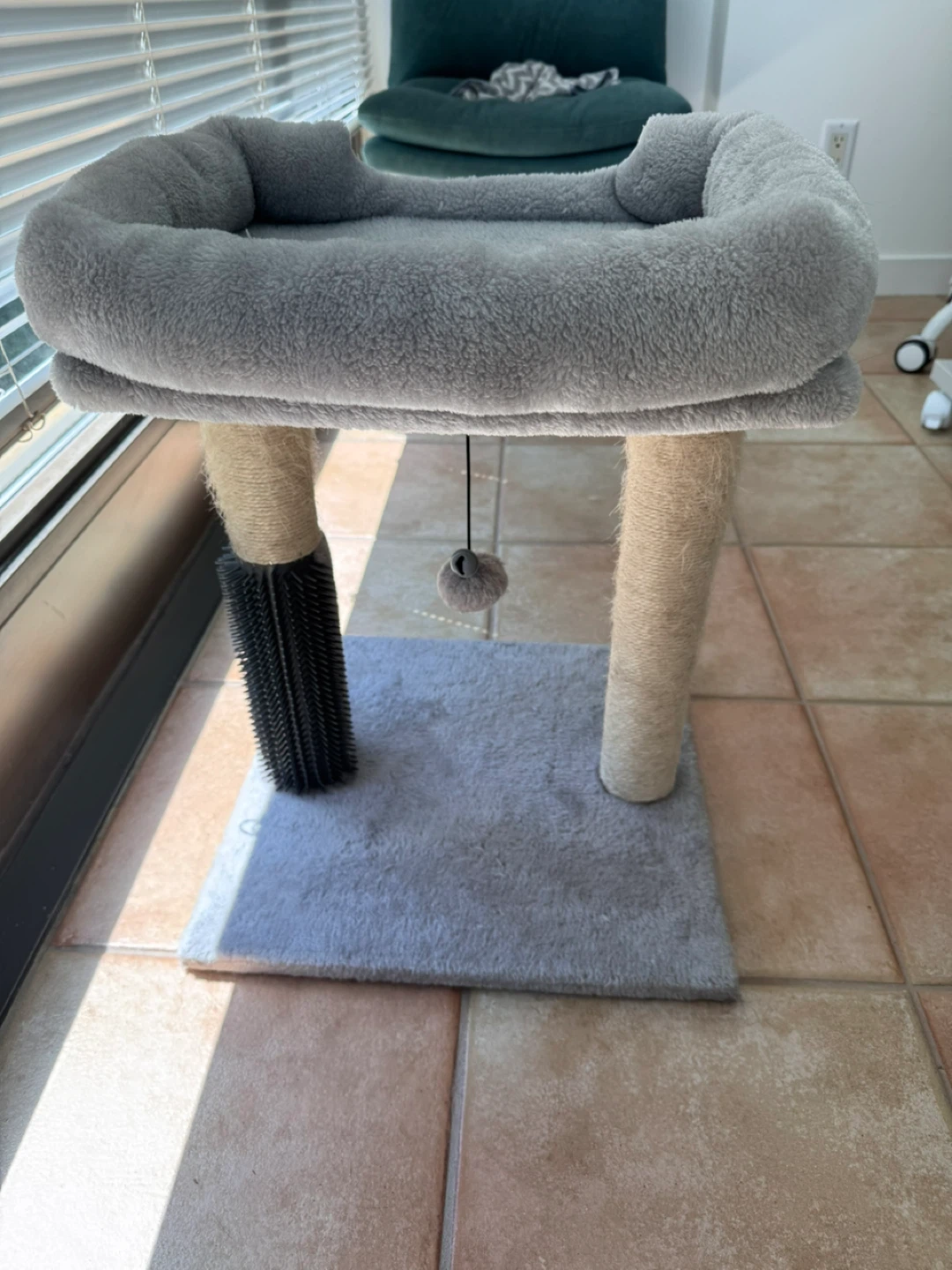 Grey Plush Cat Tree with Scratching Post - photo 3