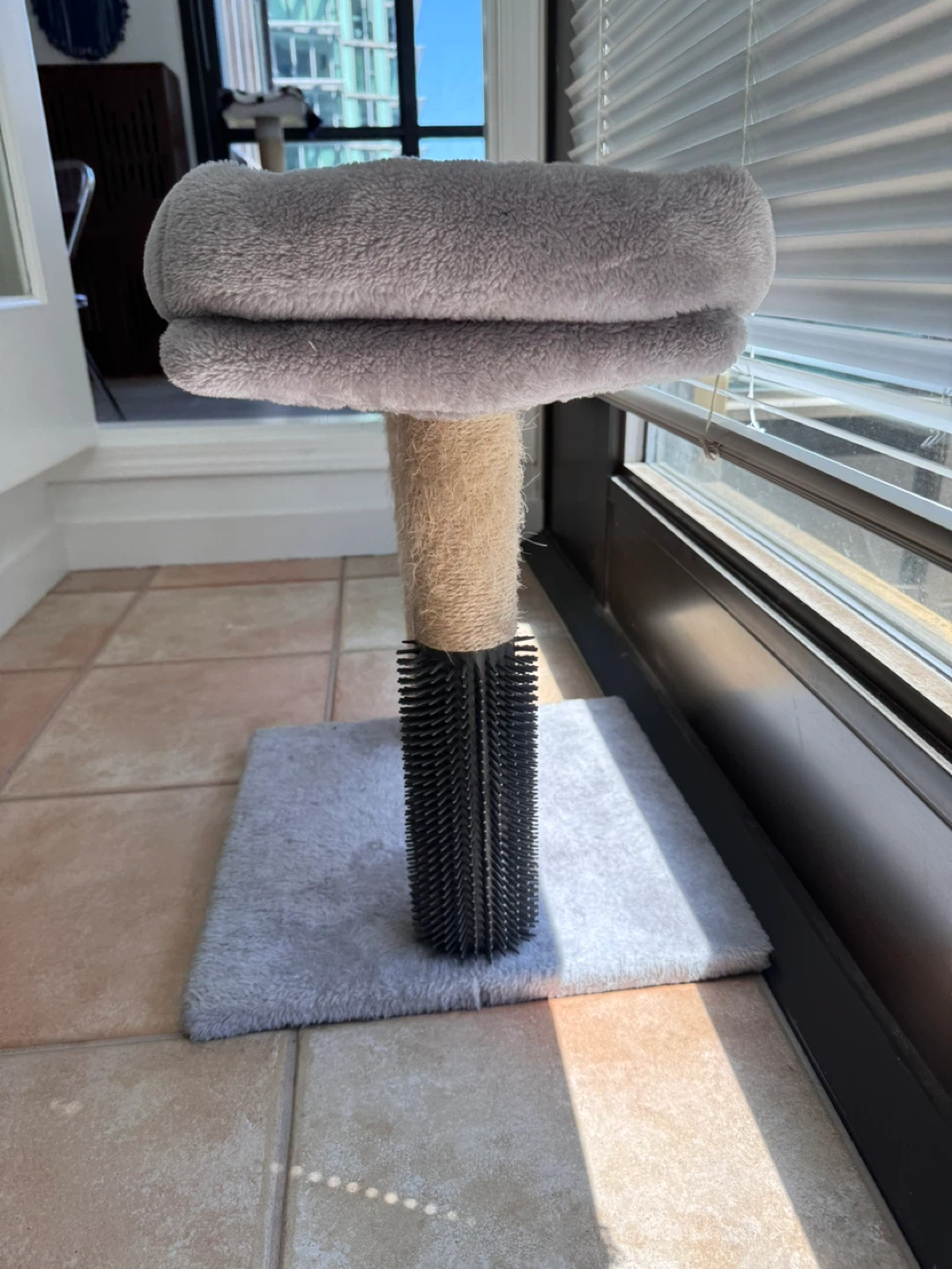 Grey Plush Cat Tree with Scratching Post - photo 4