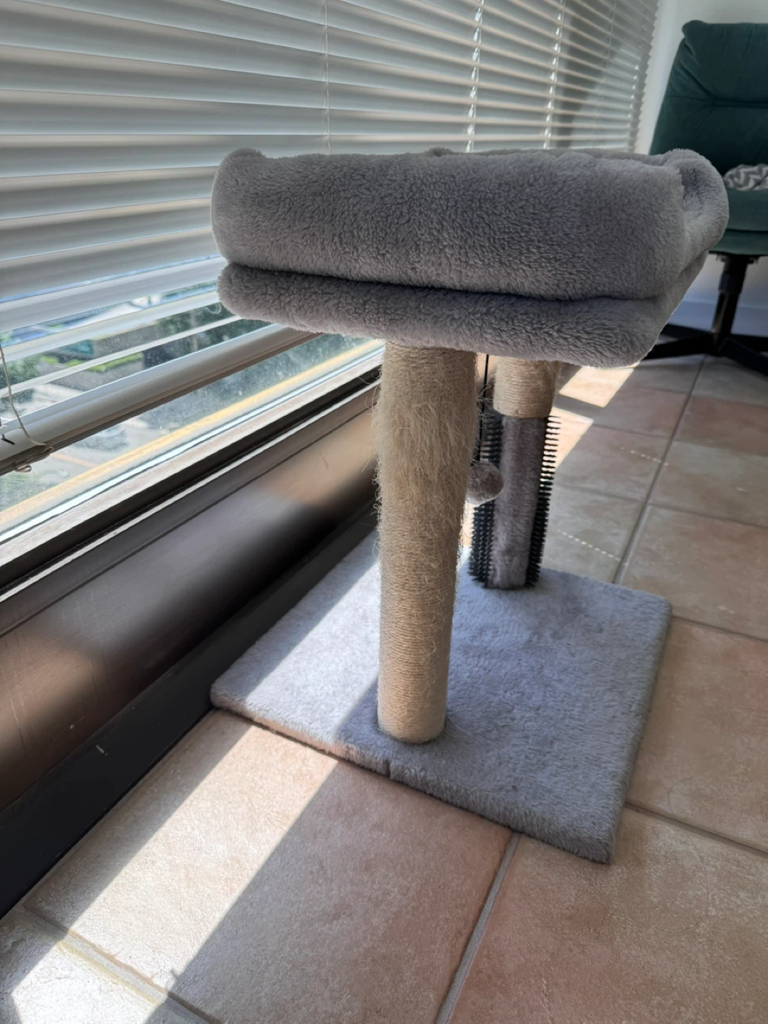 Grey Plush Cat Tree with Scratching Post - photo 2