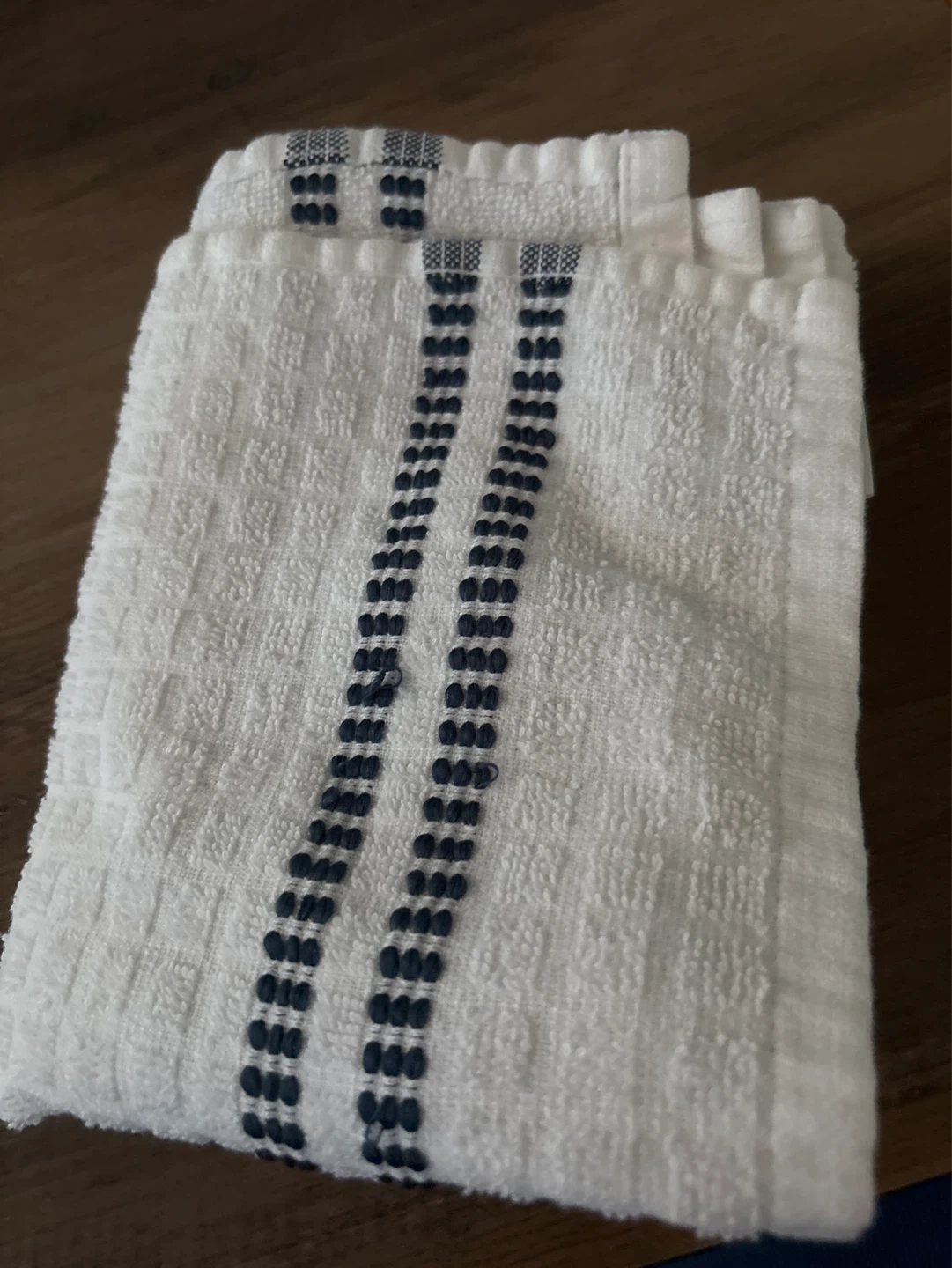 White Kitchen Towels with Blue Stripes⚽️ - photo 2
