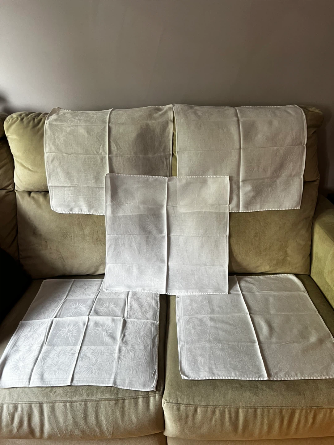 Set of 5 White Jacquard Napkins - photo 2