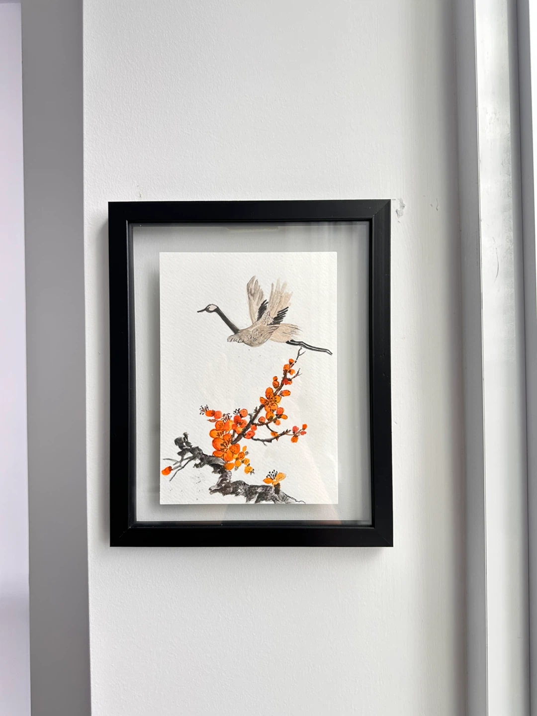 Framed Painting of Goose and Cherry Blossoms - photo 4
