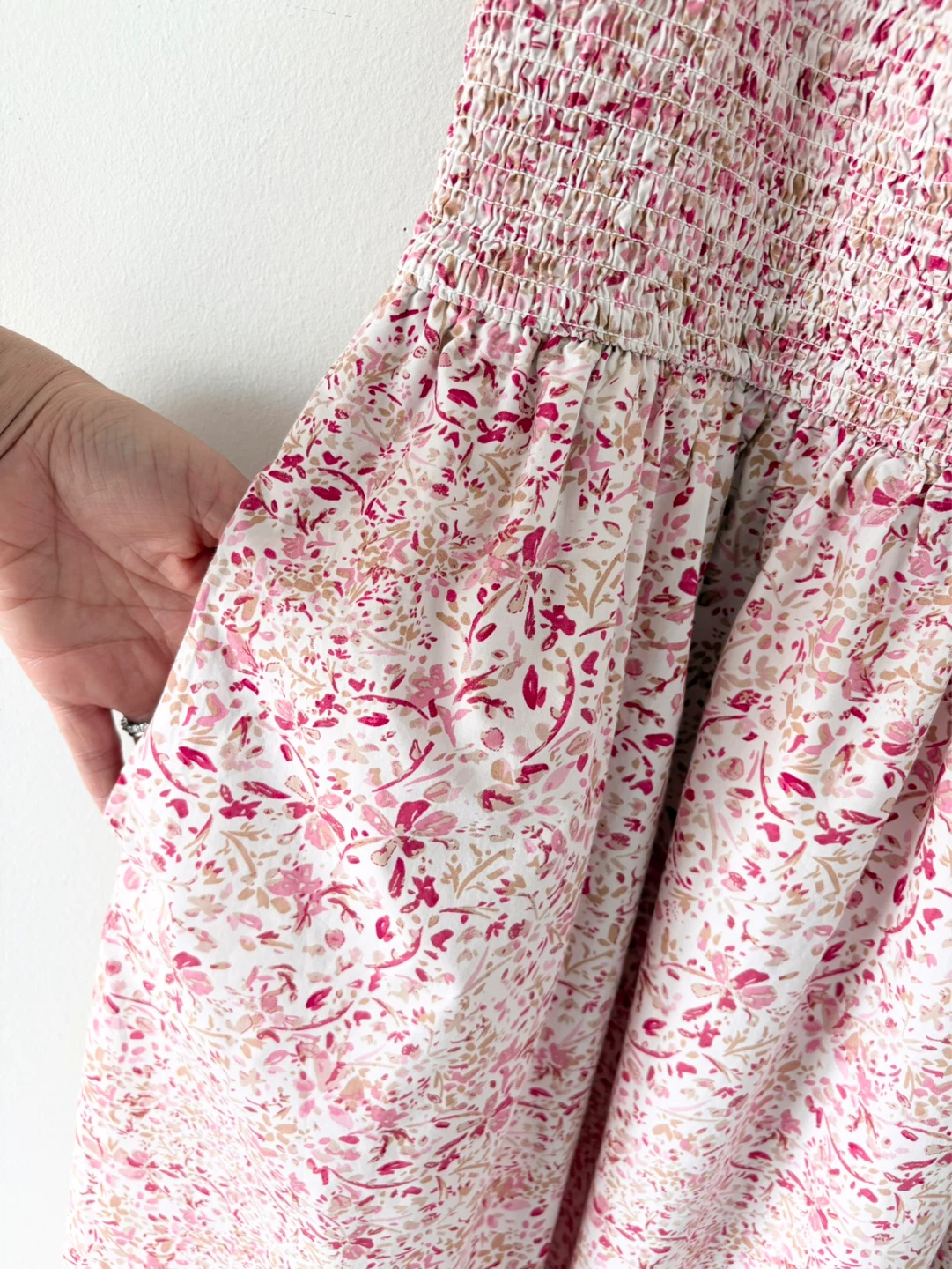 DD77 100% Cotton Floral Smock-Topped Dress - photo 3