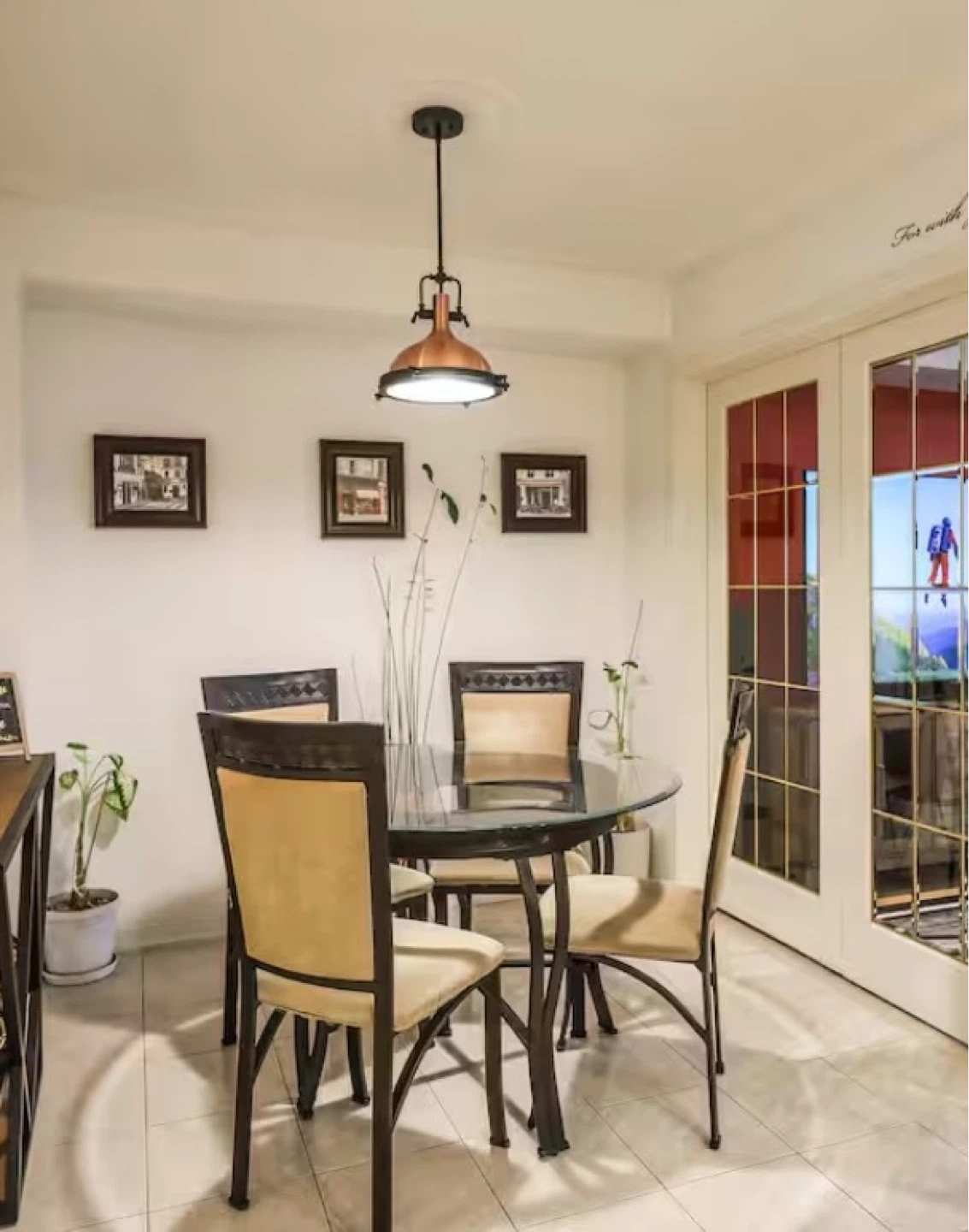 Glass top dining set with 4 chairs - photo 3