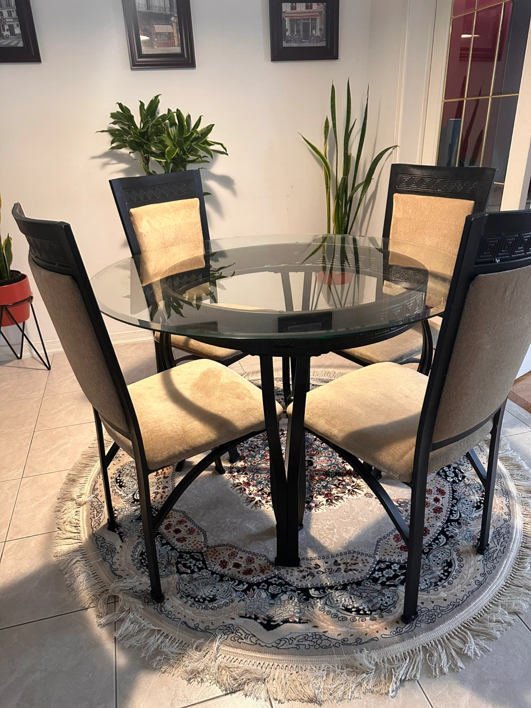 Glass top dining set with 4 chairs - photo 2