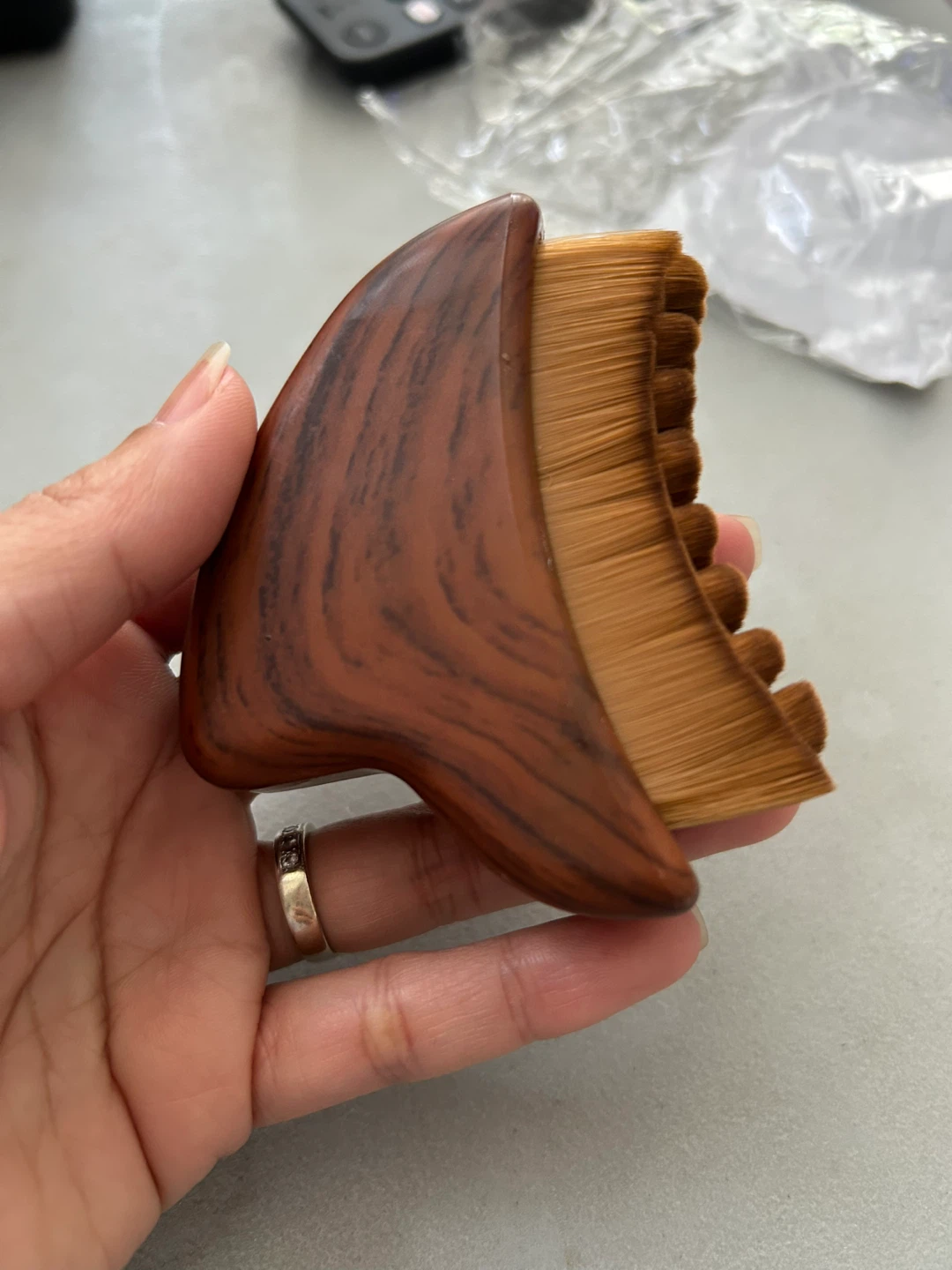 Facial lymphatic Massage Brush with Wood-Grain Handle ⚽️ - photo 2
