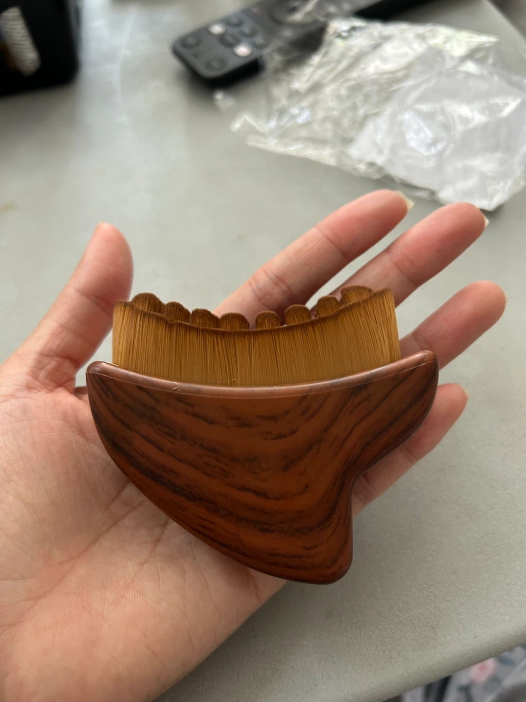Facial lymphatic Massage Brush with Wood-Grain Handle ⚽️ - photo 4