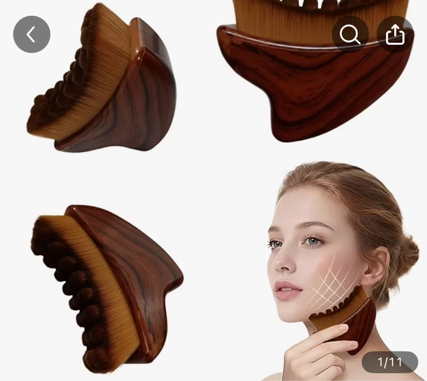 Facial lymphatic Massage Brush with Wood-Grain Handle ⚽️ - photo 5