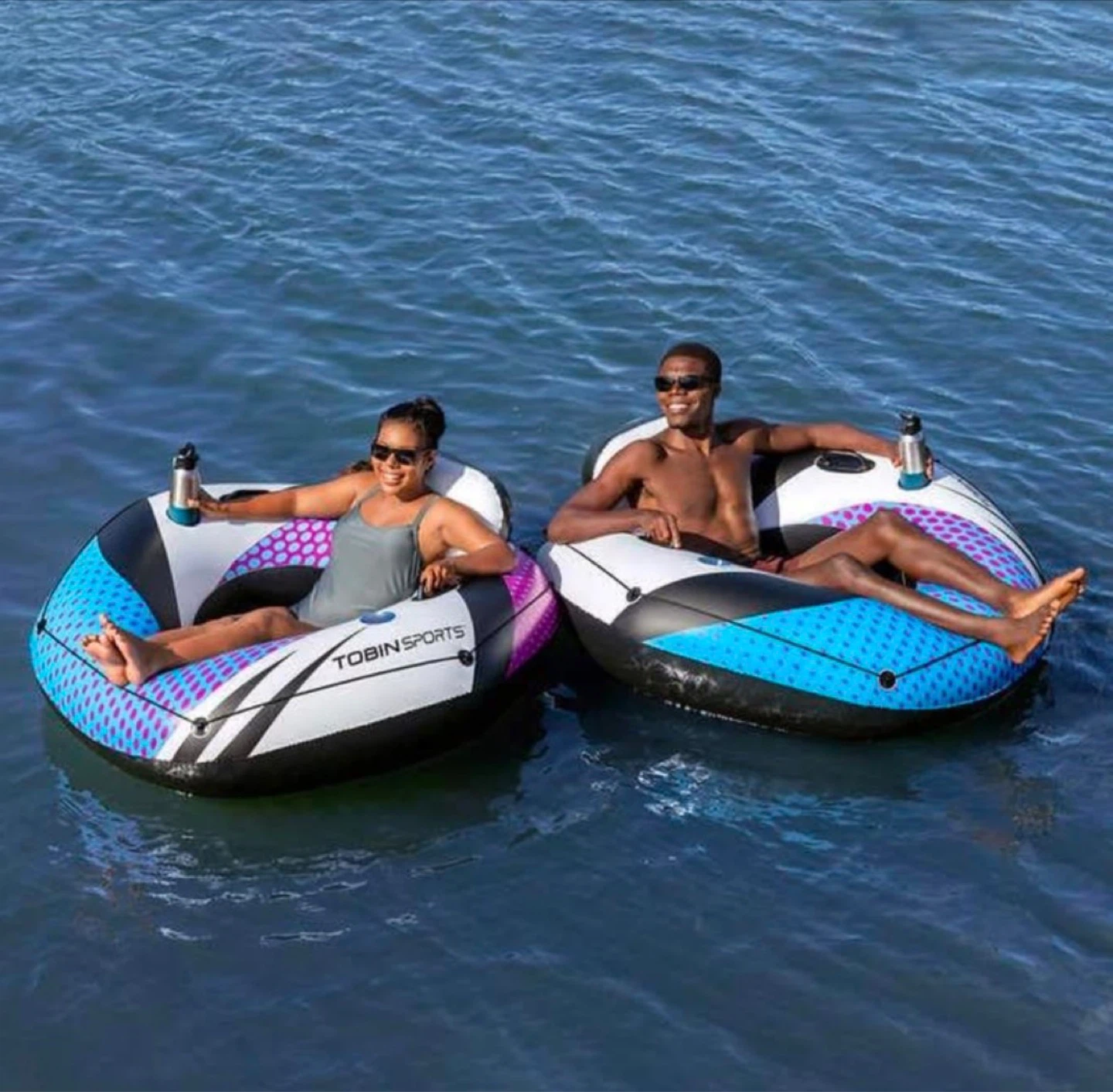 Brand New Tobin Sports 2Pk River Inflatable Tube Raft + Backrest