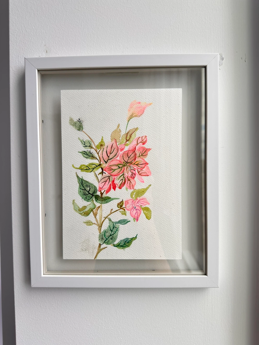 Framed Watercolor Painting of Pink Flowers - photo 5