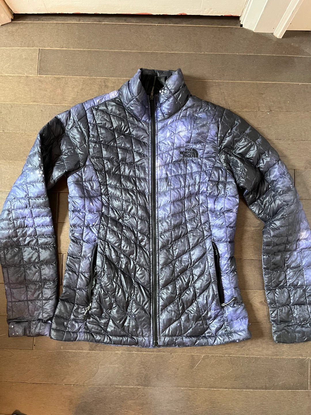 North Face galaxy print winter puffer jacket