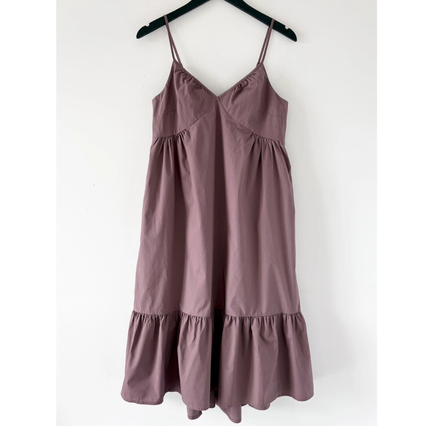 Gap 100% Cotton Deep V-Neck Cami Tiered Dress