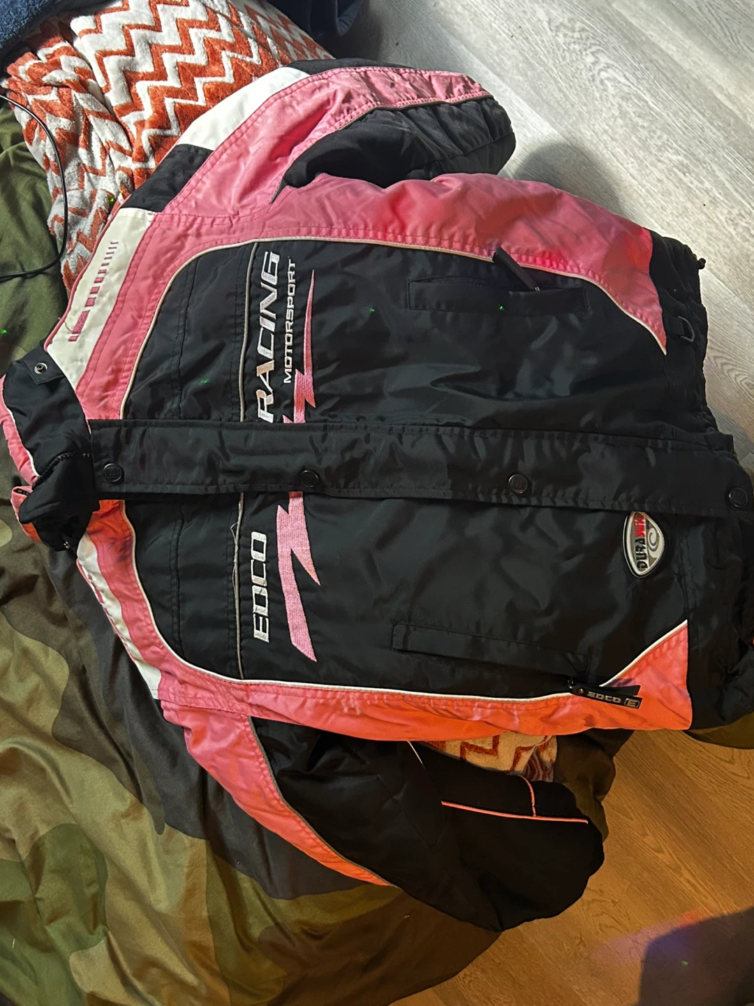 Vintage 90s Edco Racing Motorsport Jacket, Pink/Black