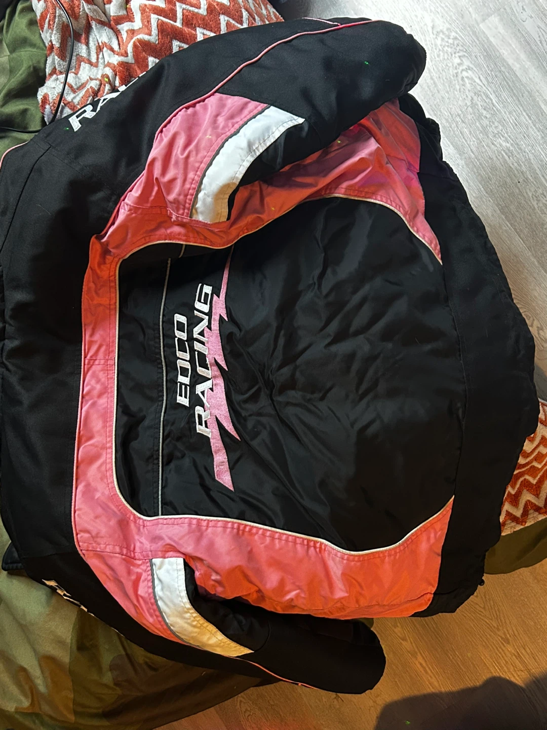 Vintage 90s Edco Racing Motorsport Jacket, Pink/Black - photo 2