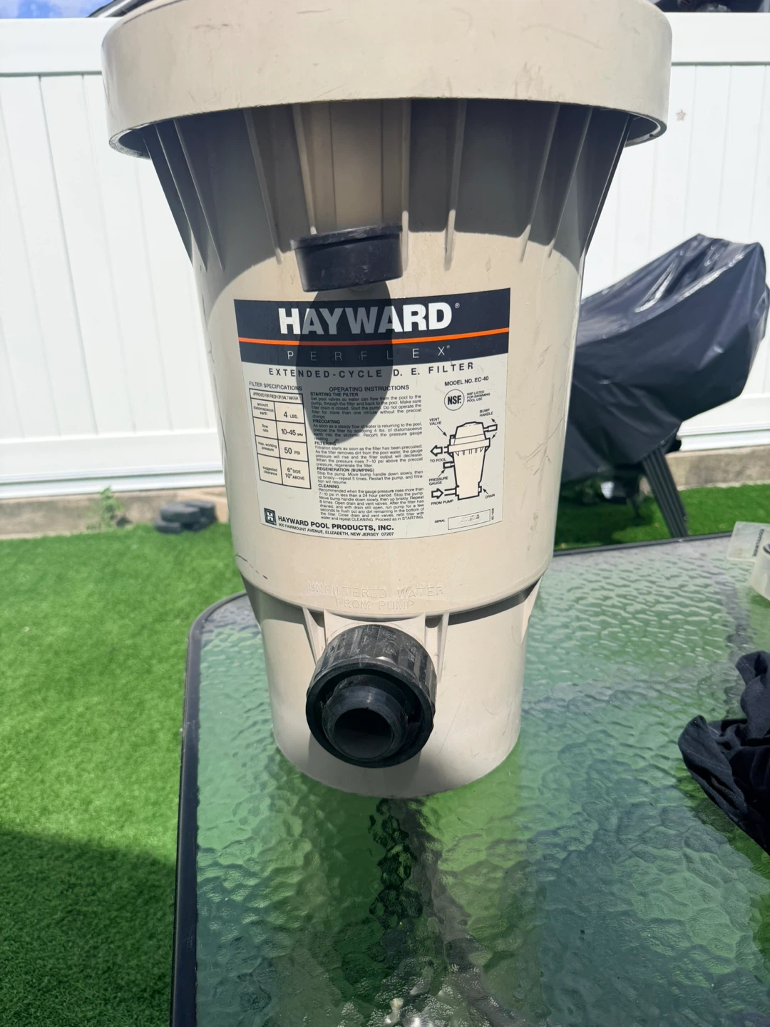 Hayward Perflex D.E. Pool Filter model EC40