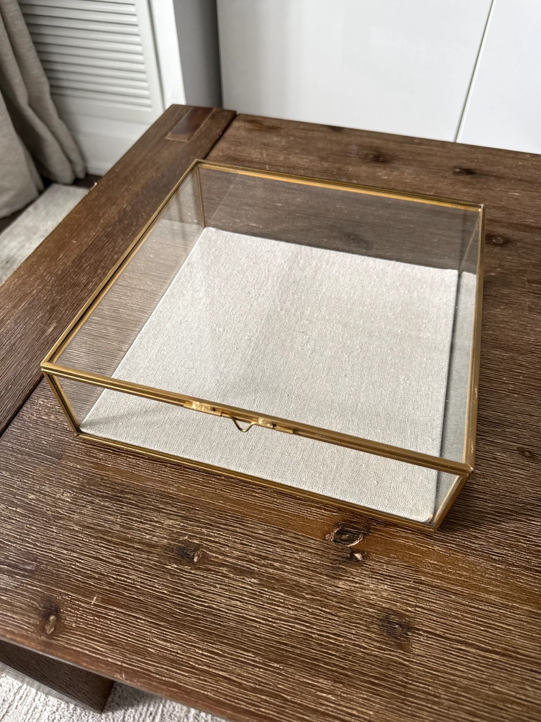 Indigo Glass & Brass Display Box