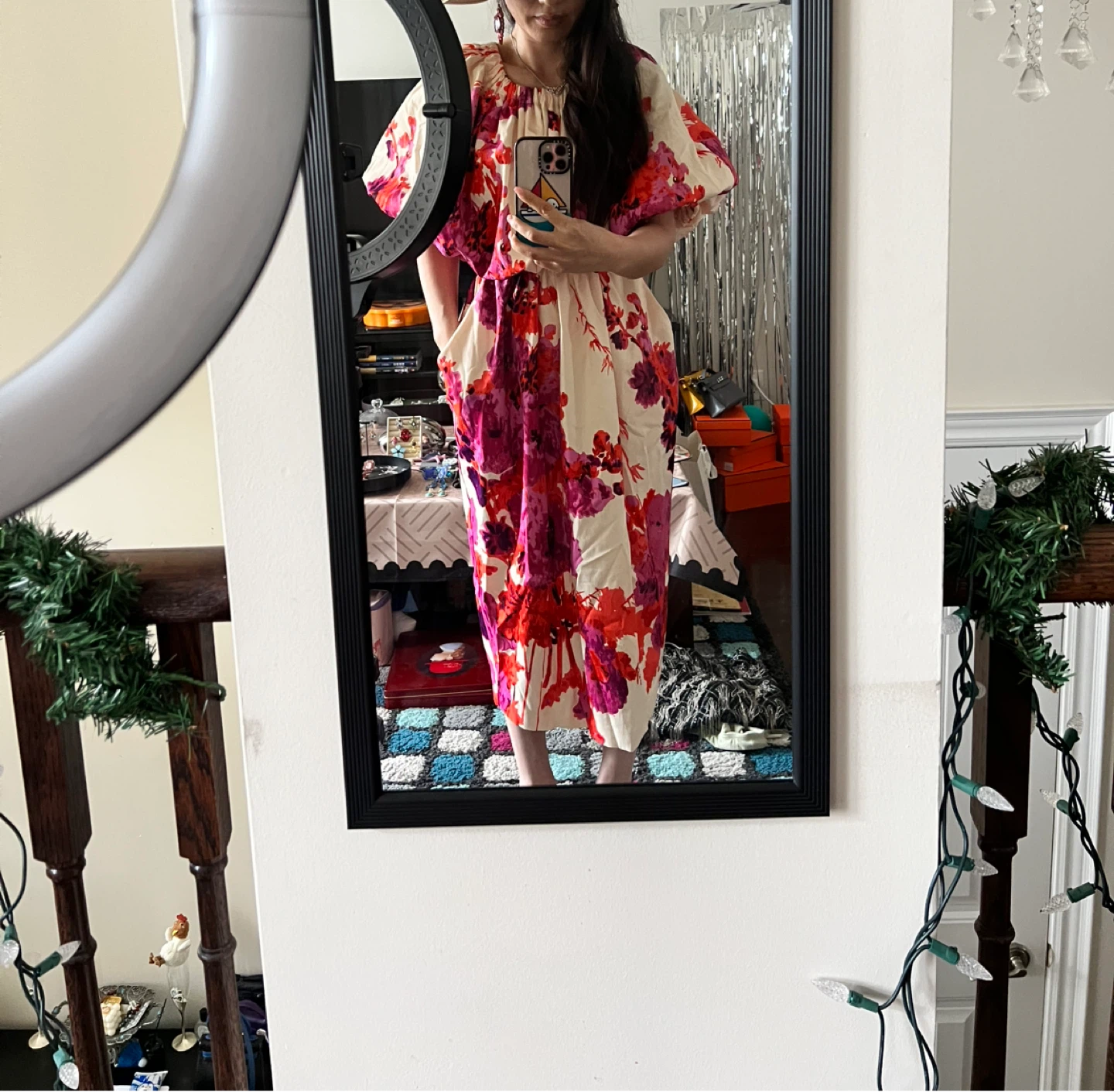 Floral Maxi Dress with Puff Sleeves