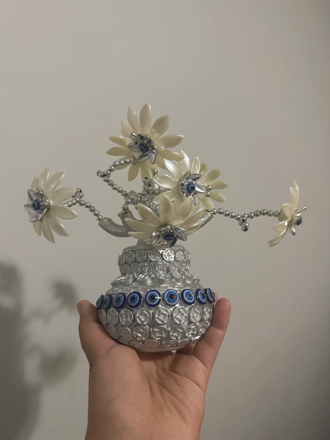 Decorative Flower Ornament with Evil Eye Base - photo 2